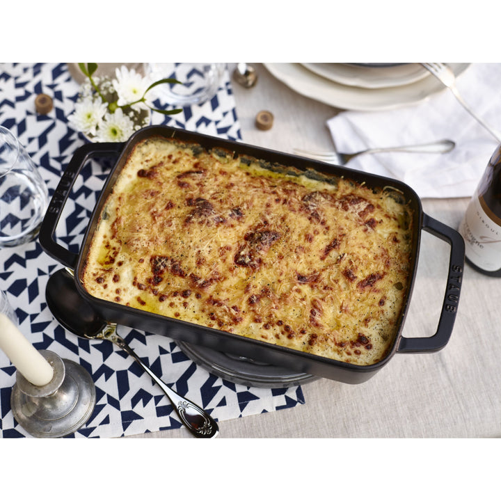 STAUB Specialities Cast Iron Rectangular Large Roasting And Baking Pan, Black-1