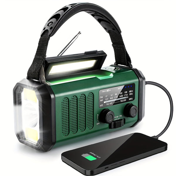 10000mAh Solar-Powered Emergency Radio with Flashlight-0