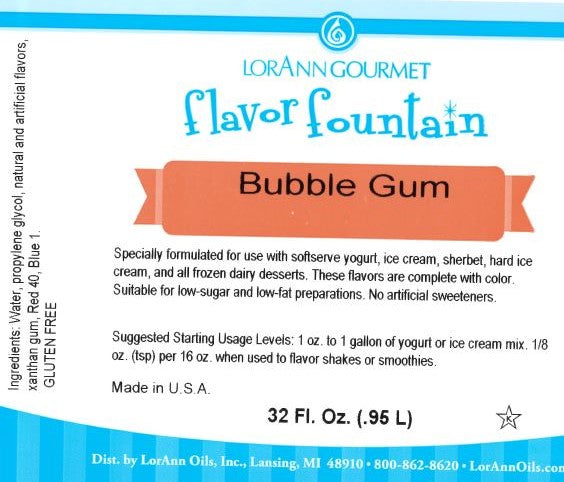 Bubble Gum Flavor - 4 oz. - 32 oz. - Ice Cream and Beverage Flavors - LorAnn Oils - Canadian Distribution-2