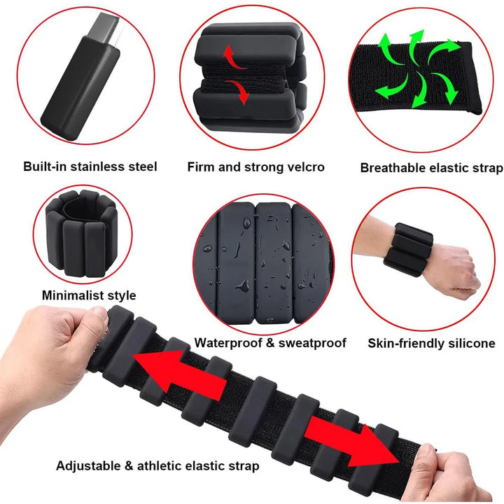 Adjustable Silicone Wrist & Ankle Weights-2