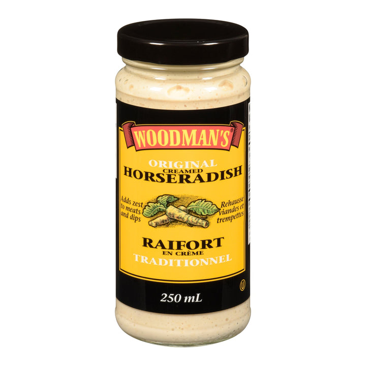 Sauce Horseradish Retail - 12 x 250 mL - Woodman - Restaurant and Foodservice Ingredients - Canadian Distribution-0