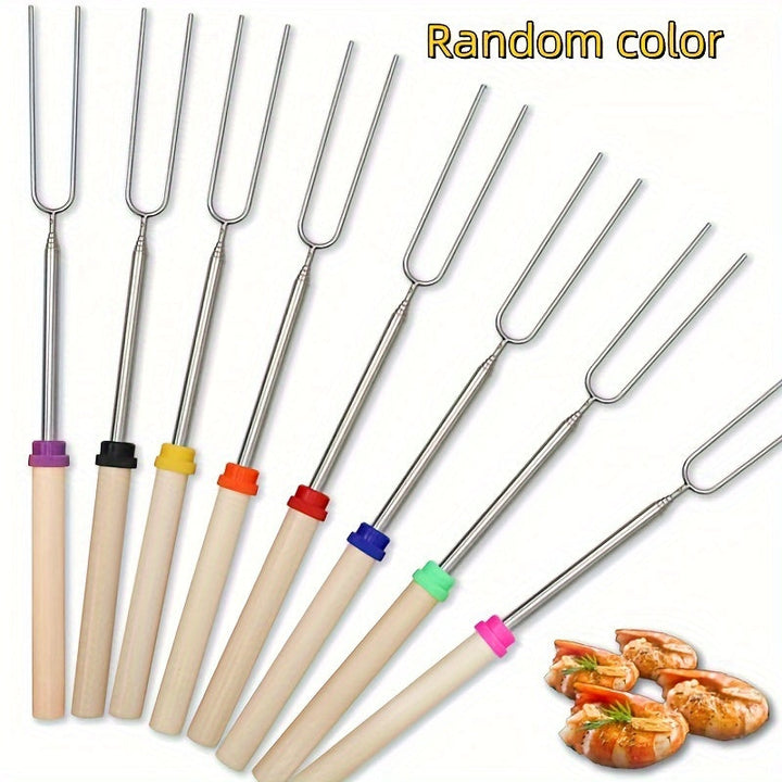 8pcs Extendable Stainless Steel Marshmallow Roasting Sticks-1