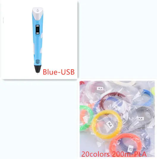 3D print pen 3D pen two generation graffiti 3D stereoscopic paintbrush children puzzle painting toys My Store