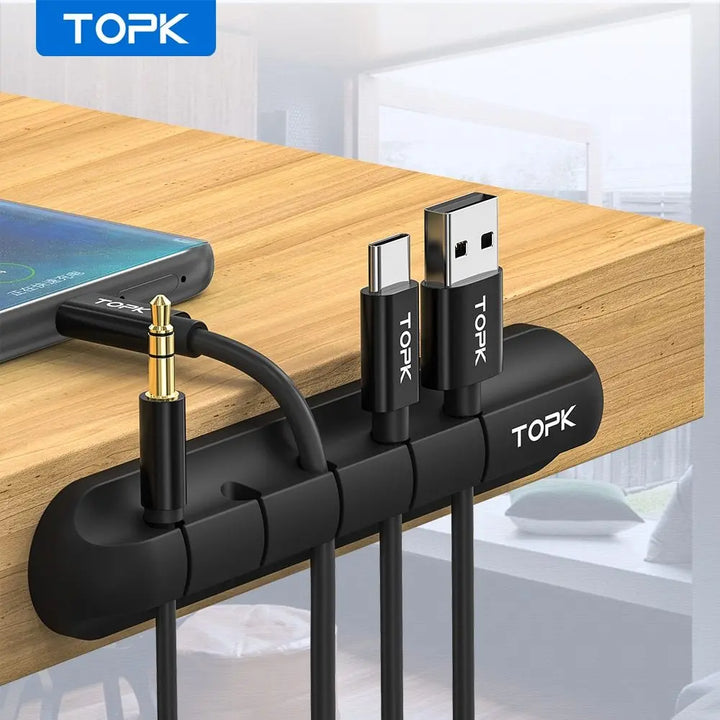 Silicone USB Cable Winder Desktop Cable Organizer Management Multipurpose Clips Cables Protector For Wired Headphones My Store