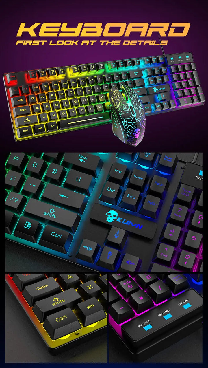 Kuiying T6RGB Luminous Keyboard And Mouse Set My Store