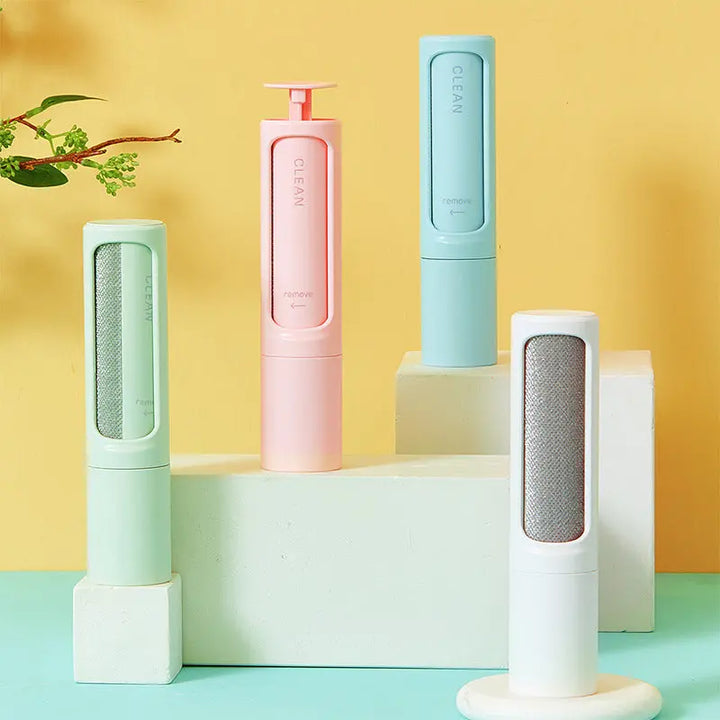 2-1 Reusable Pet Hair Remover Brush Lint Roller Portable Effective Self Cleaning Tool for Cat Dog Fur Hair Dust Removal Brush My Store