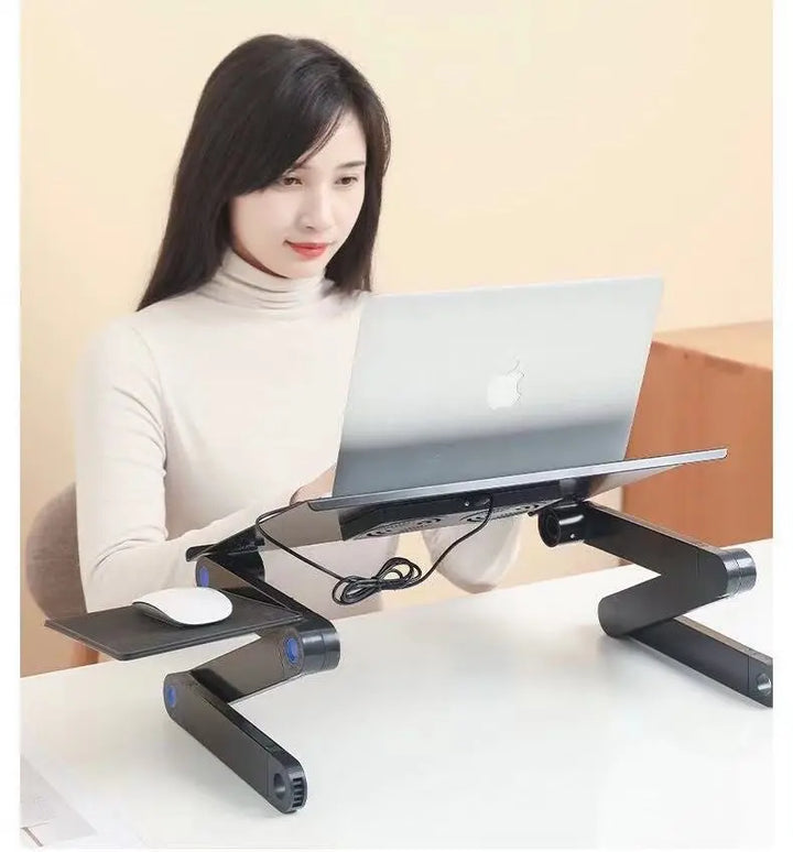 Folding Computer Desk Notebook Computer Stable With Double Fan My Store