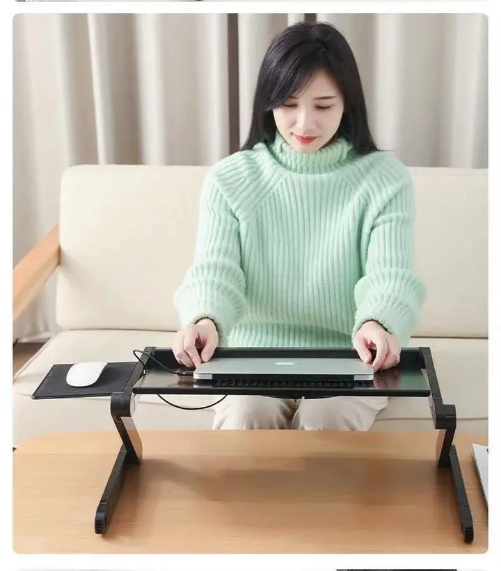 Folding Computer Desk Notebook Computer Stable With Double Fan My Store