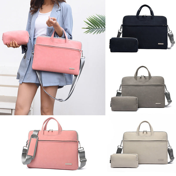 PU Leather Women Laptop Bag Notebook Carrying Case Briefcase For Macbook Air 13.3 14 15.6 Inch Men Handbags Shoulder Mouse Bag My Store