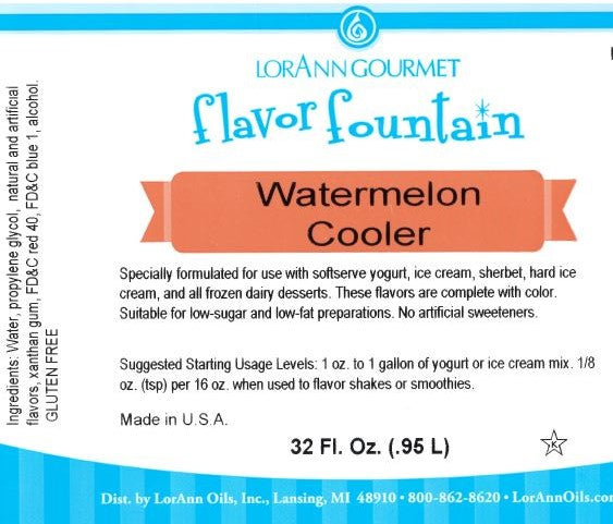 Watermelon Cooler Flavor - 4 oz. - 32 oz. - Ice Cream and Beverage Flavors - LorAnn Oils - Canadian Distribution-2
