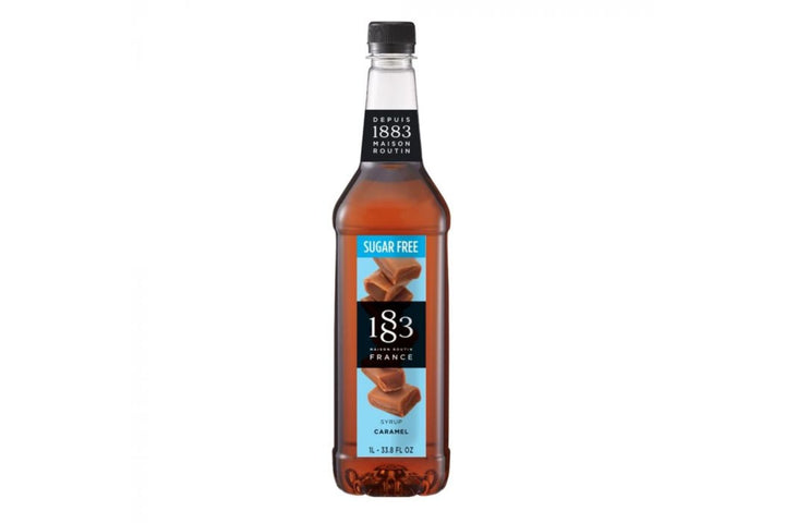 1883 Maison Routin Premium Syrup - 6 x 1L Pet-Plastic Bottles  - Sugar-Free Caramel-0