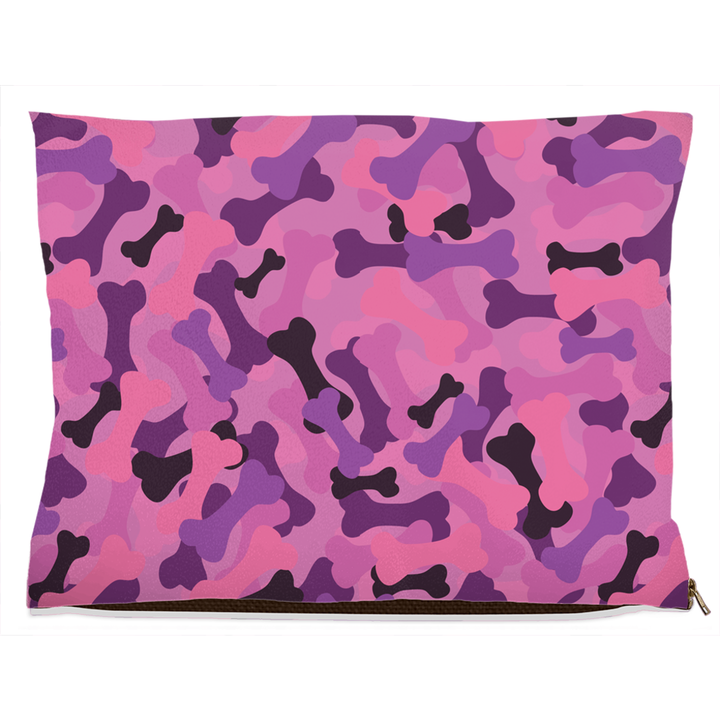 Bone Camo Pink Dog Bed-3