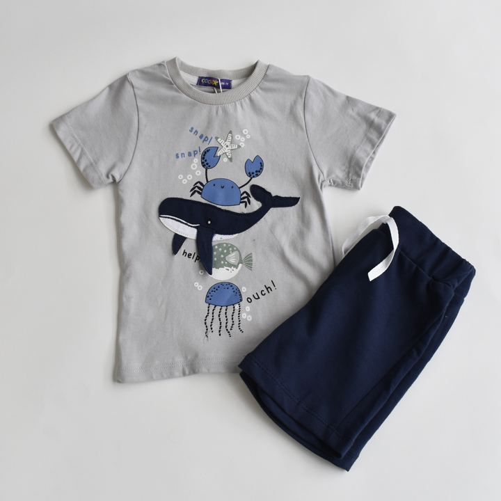 Whale Up Boys Short Set-3