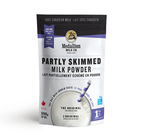 1% Part Skim Milk Powder 12 bags x 500g - Made in Canada-0