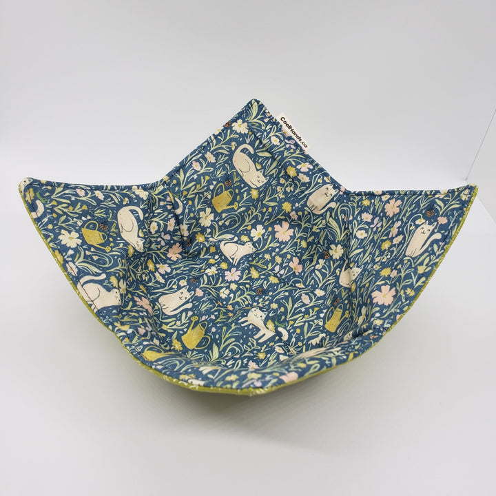 100% Cotton Microwavable Bowl Cozy - First Day of KittyGarden-2