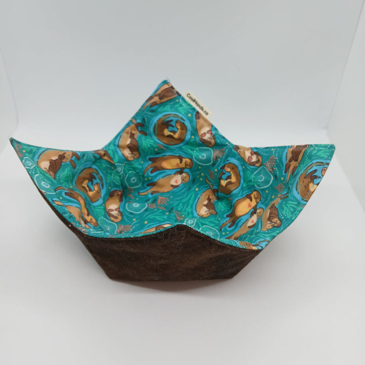 100% Cotton Microwavable Bowl Cozy - Hello From the Otter Side-4