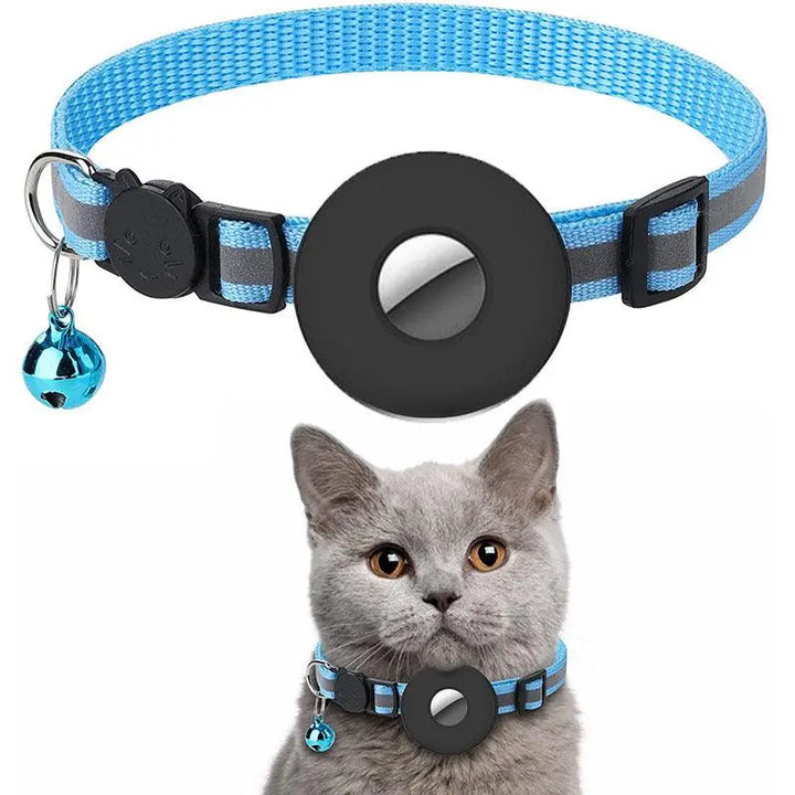 Reflective Adjustable Anti-Lost Pet Collar With Airtag Compatibility Dog Hugs Cat