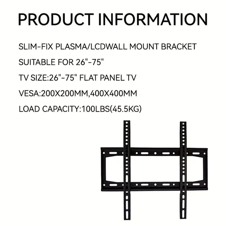 Ultra Slim-fix TV Wall Mount Bracket for 26"-75" LED LCD OLED TVs, Low Profile-2