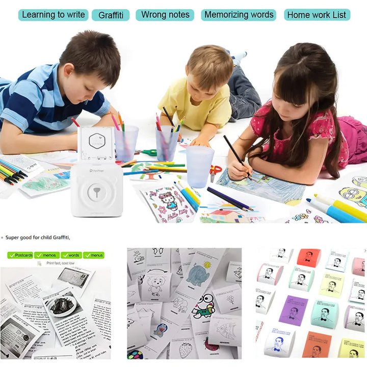 Mini Bliuetooth Wireless Thermal Printer Paper Sticker Label Printer My Store