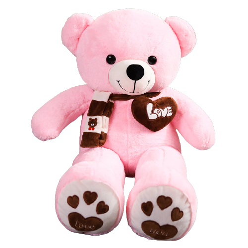Huge 100cm Giant Pink Teddy Bear Soft Plush Cotton Scarf Bear Toy Doll Stuffed-0