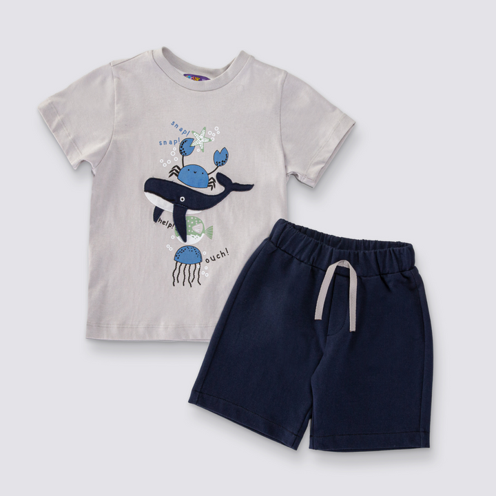 Whale Up Boys Short Set-1