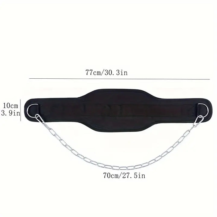 1pc Fitness Weighted Belt with Chain - Black-4