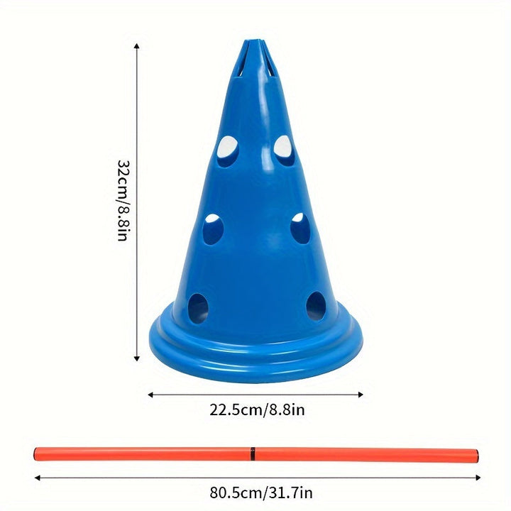 15-Piece Adjustable Sports Training Cones Set-2