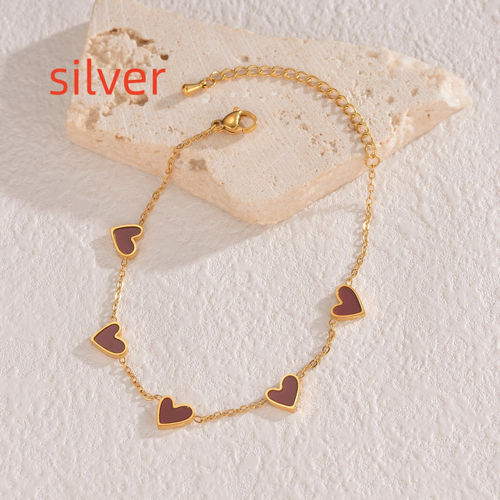 Ins Love Bracelet  Stainless Steel Dripping Heart Bracelet Fashion Valentine's Day Jewelry Gift My Store