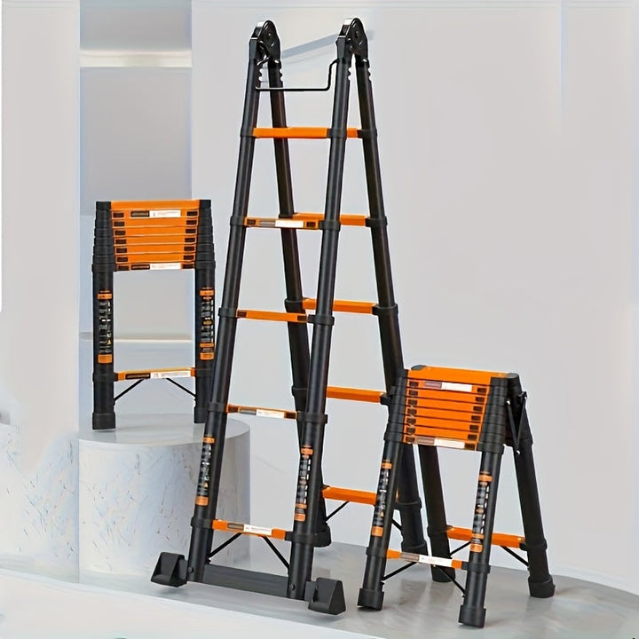 Telescoping Ladder Heavy-Duty with Shelf-1