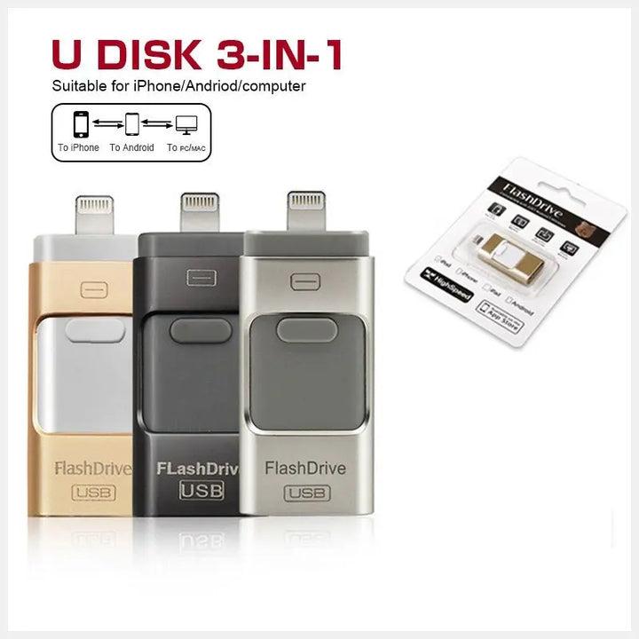 Three In One OTG USB Flash Disk For Computer And Mobile Phone My Store