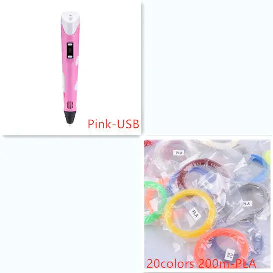 3D print pen 3D pen two generation graffiti 3D stereoscopic paintbrush children puzzle painting toys My Store