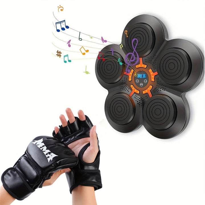 Boxing Training Kit with Reactive LED Wall Punching Target(Black)-2