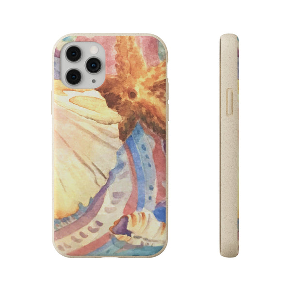 Biodegradable Phone Case with 'Treasures of the Tide' Watercolor Original Artwork by Barbara Cleary-0