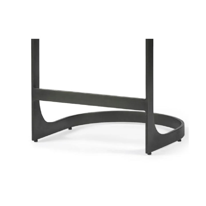 29" Black Leather and Metal Backless Counter Height Bar Chair-2