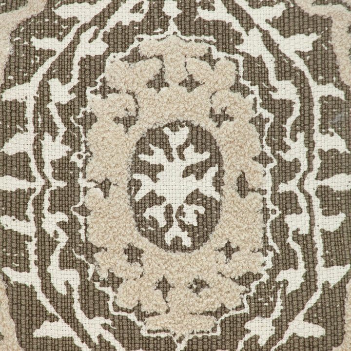 Boho Garland Beige and Dark Brown Decorative Accent Pillow-8