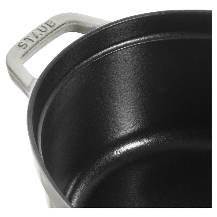 STAUB La Cocotte 8 L Cast Iron Oval Cocotte, White Truffle-1