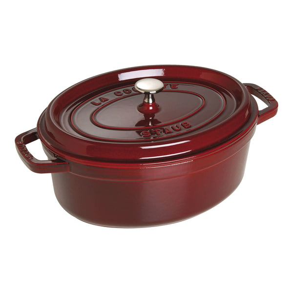 STAUB La Cocotte 4.25 L Cast Iron Oval Cocotte, Grenadine-Red-0