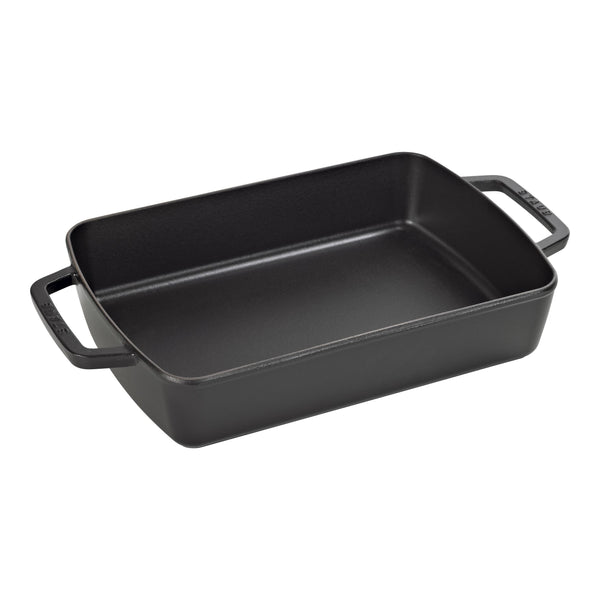 STAUB Specialities Cast Iron Rectangular Large Roasting And Baking Pan, Black-0