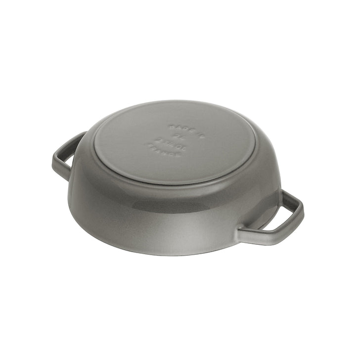 STAUB Braisers 3.7 L Cast Iron Round Saute Pan Chistera, Graphite-Grey-3