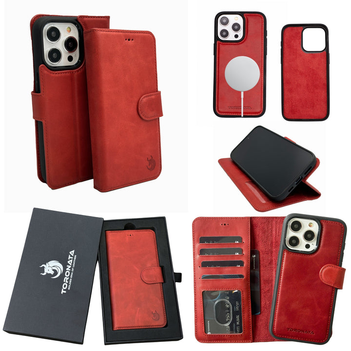 Vegas Premium Leather iPhone 15 Pro Wallet Case with MagSafe | Detachable RFID Blocking Luxury Wallet-8