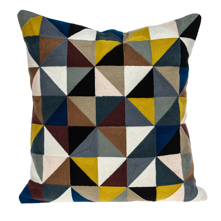 20" Black and Yellow Cotton Throw Pillow-1