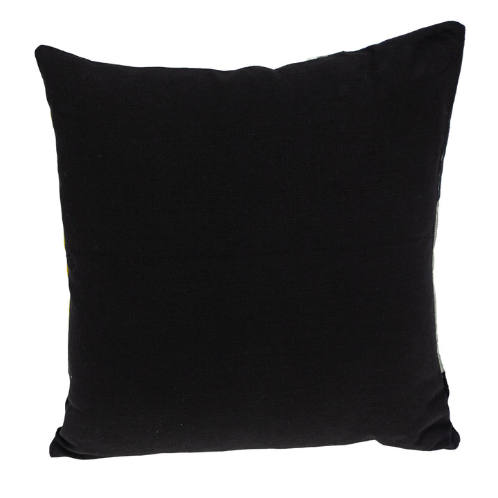 20" Black and Yellow Cotton Throw Pillow-2