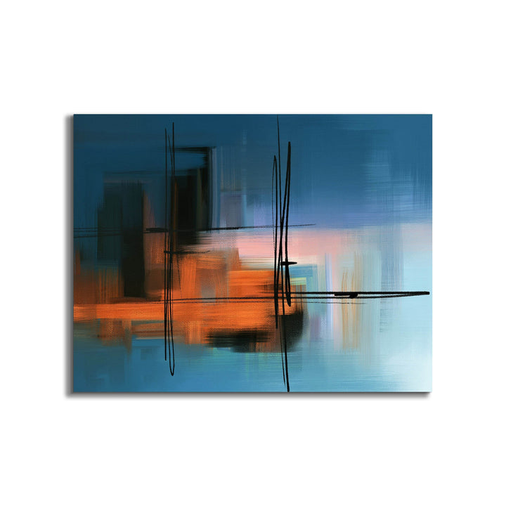 Wall Art-Hues of Blue Abstract- Fine Art Canvas - RGB varnish #4836-105-0