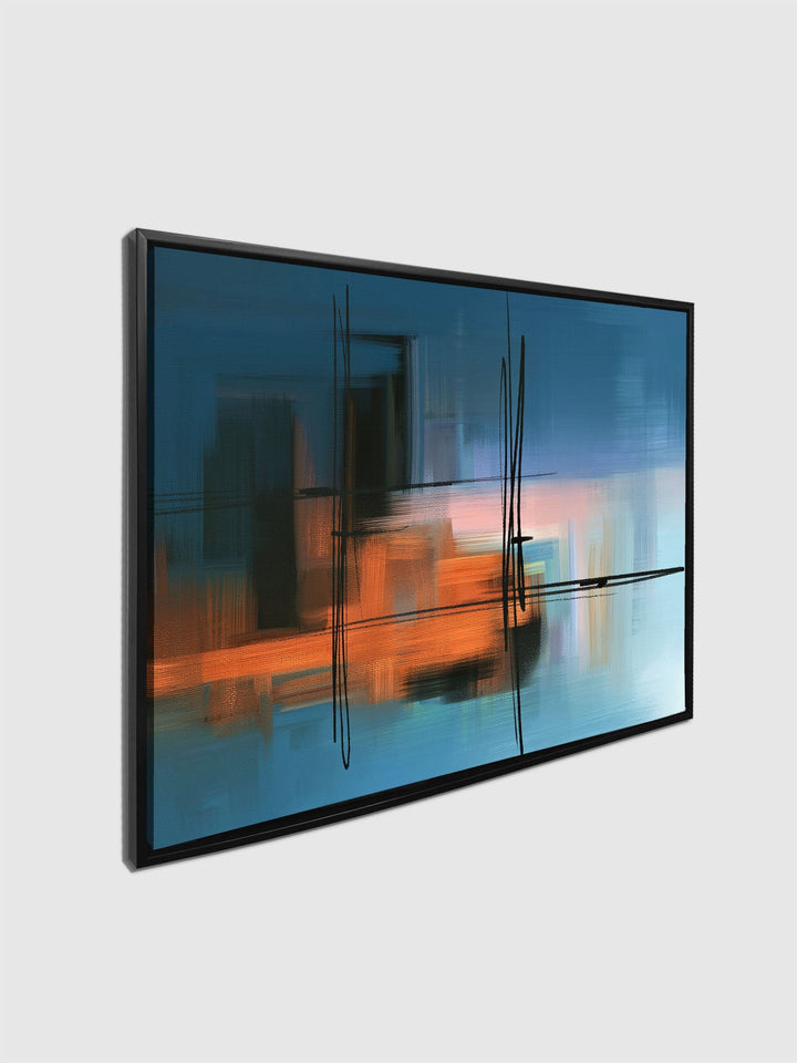Wall Art-Hues of Blue Abstract- Fine Art Canvas - RGB varnish #4836-105-3