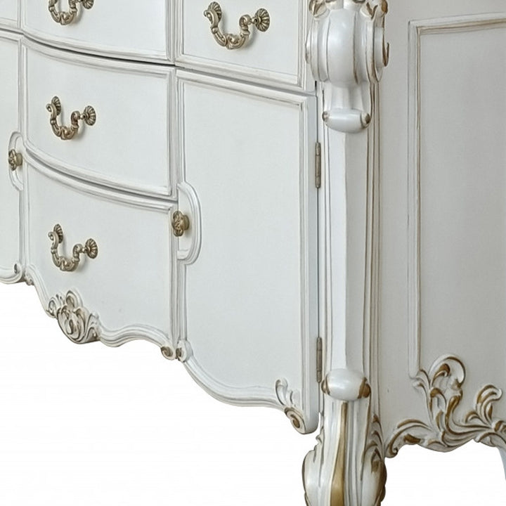 71" Pearl Solid and Manufactured Wood Five Drawer Triple Dresser-2
