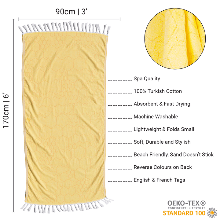 Turkish Towel | Body Towel | Yellow + Orange-4