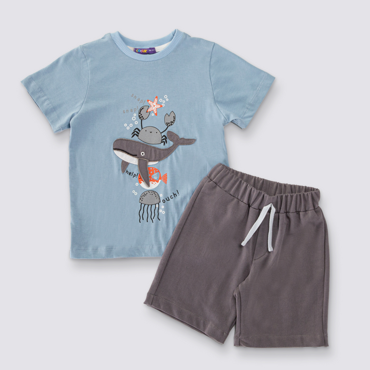 Whale Up Boys Short Set-0