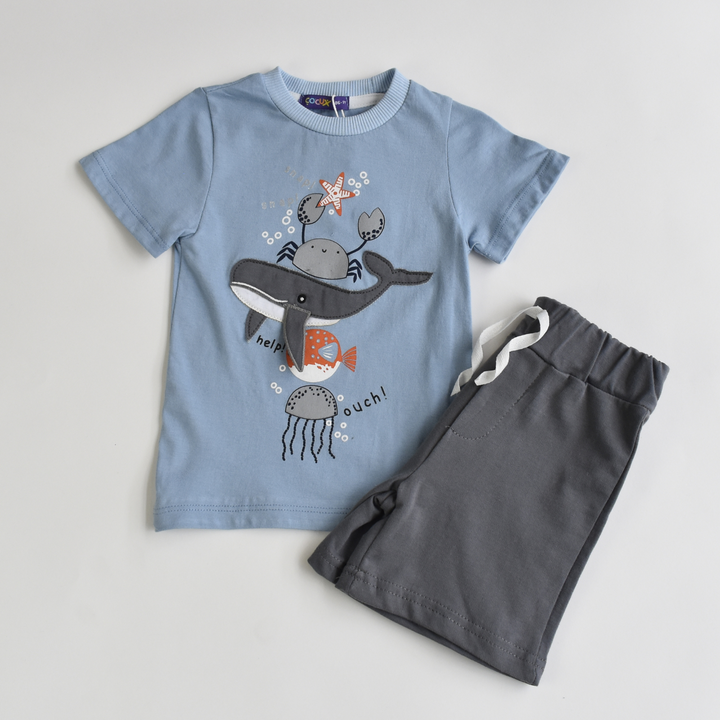 Whale Up Boys Short Set-2
