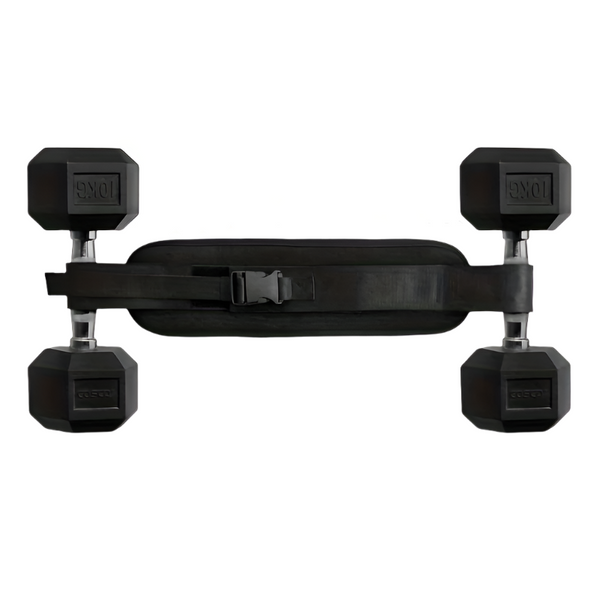 Weighted Waist Trainer Belt - Adjustable Resistance(Black)-0