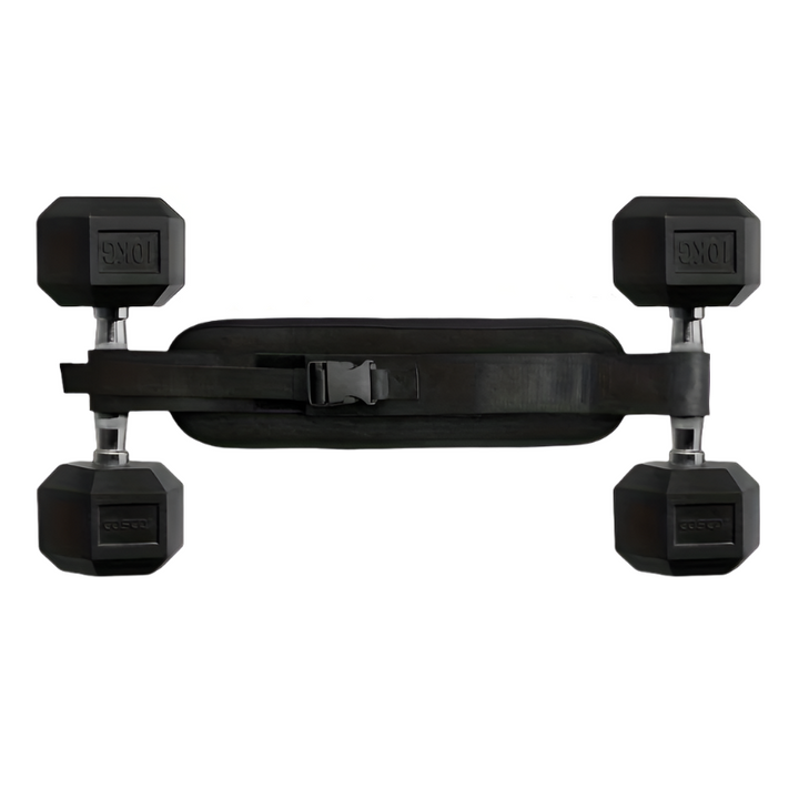 Weighted Waist Trainer Belt - Adjustable Resistance(Black)-0